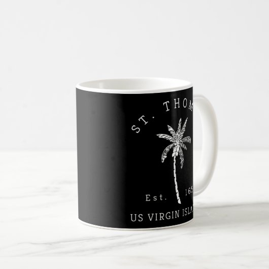 St Thomas Usvi Beach Palm Tree Novelty Kaffeetasse (VorderseiteRechts)