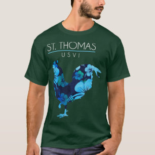 St Thomas USVI Blume Hibiskus Hühnerfleisch T-Shirt