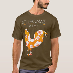 St Thomas USVI Blume Hibiskus Hühnerliebhaber Souv T-Shirt