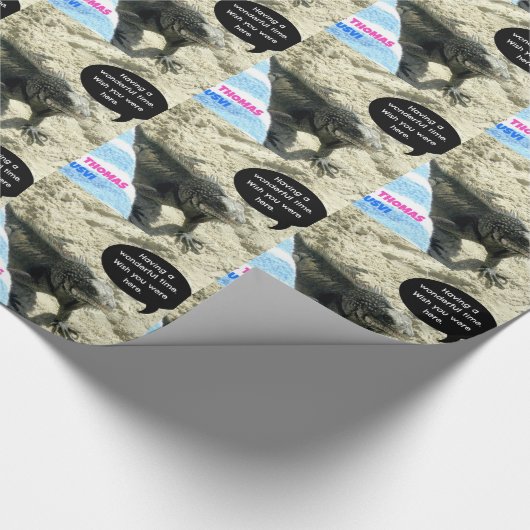 St. Thomas USVI, Iguana am Strand Geschenkpapier (Ecke)