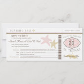 St. Thomas Wedding Boarding Pass Save The Date (Vorderseite)