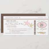 St. Thomas Wedding Boarding Pass Save The Date (Vorne/Hinten)