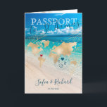 St. Thomas Wedding Reisepass - Weltkarte Einladung<br><div class="desc">Modernes und elegantes St. Thomas World Map Einladung Wedding Destination wie Pass</div>