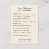 St- Thomashaken der Canterbury-Gebets-heiligen Visitenkarte (Rückseite)