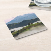 St- Thomaskirche und Berge, Slowenien-Untersetzer Rechteckiger Pappuntersetzer (angewinkelt)