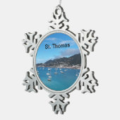 St- Thomasweihnachtsverzierung Schneeflocken Zinn-Ornament (Rechts)