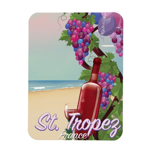 st. Tropez France Weinprospekt Magnet (Vertikal)