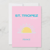 St Tropez, Frankreich, Preppy, Pink Dankeskarte (Vorderseite)