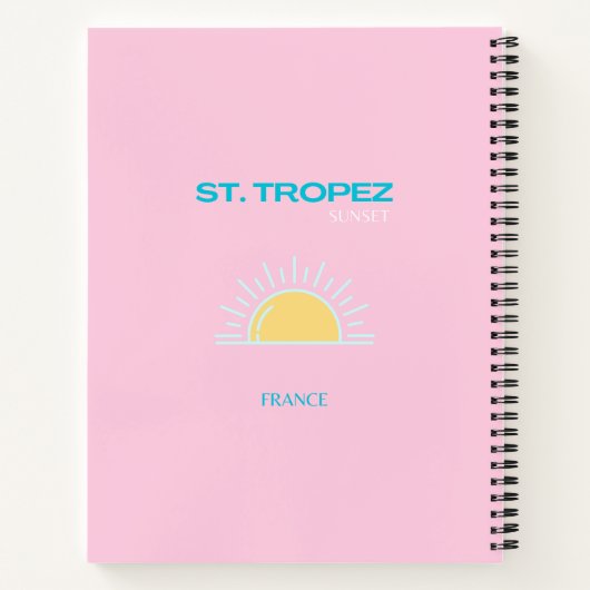 St Tropez, Frankreich, Preppy, Pink Notizblock (Rückseite)