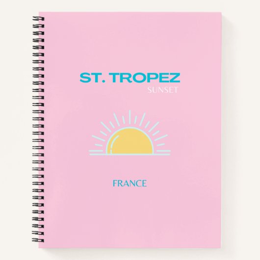 St Tropez, Frankreich, Preppy, Pink Notizblock (Vorderseite)
