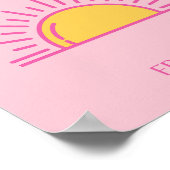 St Tropez, Frankreich, Sunset, Travel Art, Pink Poster (Ecke)