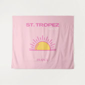 St Tropez, Frankreich, Sunset, Travel Art, Pink Wandteppich (Vorderseite (Horizontal))