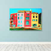 St Tropez House am Strand Leinwanddruck (Insitu (Holzboden))