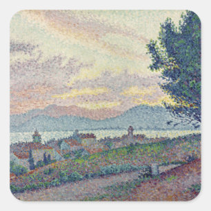 St Tropez, Kiefernholz, 1896 Quadratischer Aufkleber