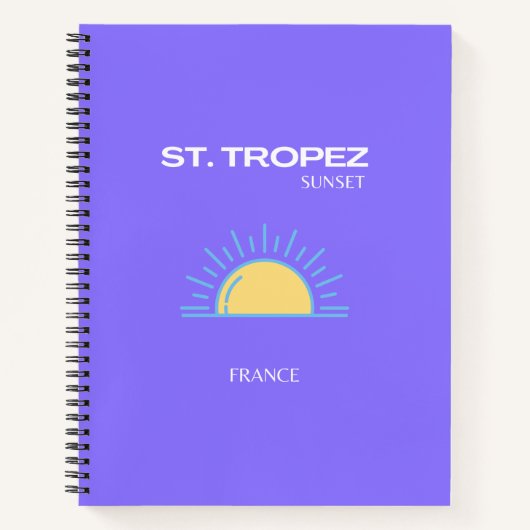 St Tropez, Sunset, Lila Notizblock (Vorderseite)