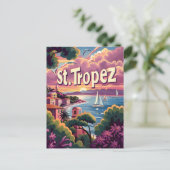 St.Tropez Sunset Postkarte (Stehend Vorderseite)