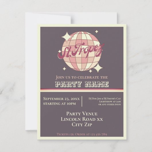 St. Tropez Themensommer Party Feier Einladung (Vorderseite)