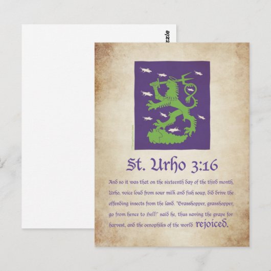 St. Urho 3:16 - Postkarte (Vorne/Hinten)