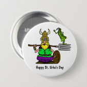 St. Urho Buttons mit Peace Grasshopper (Vorne & Hinten)