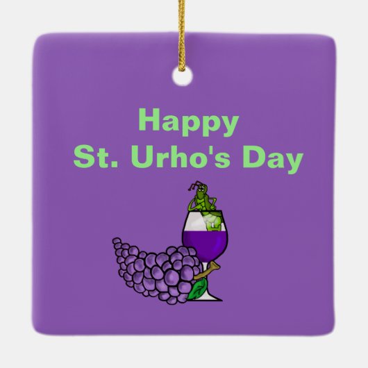 St. Urho Grasshoppers & Wine Ornament (Rückseite)