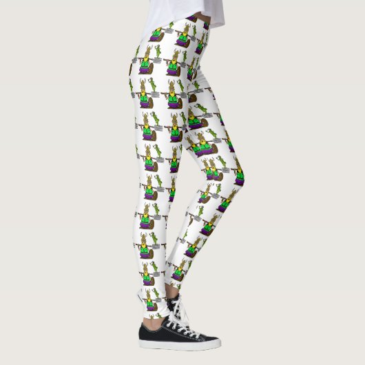 St. Urho mit Grasshopper auf Pitchfork Leggings (Rechts)