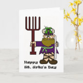 St. Urho mit Grasshopper auf Seiner Hat-Karte Karte (Gelbe Blume)