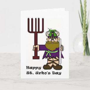 St. Urho mit Grasshopper auf Seiner Hat-Karte Karte