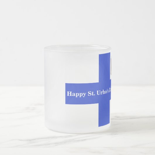 St. Urho mit Heuschrecken-der finnischen Mattglastasse (Mittel)