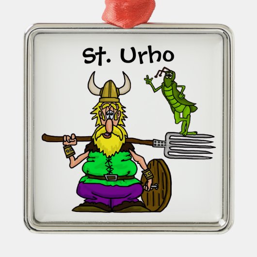 St. Urho mit Peace Grasshopper Weihnachtsschmuck (Vorne)