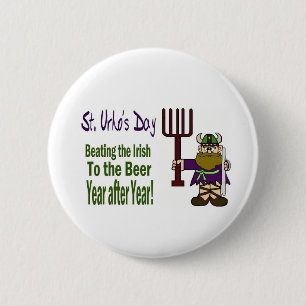 St. Urho - Schlagen der Iren-Knöpfe Button