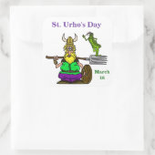 St. Urho Stickers mit Peace Grasshopper (Tasche)