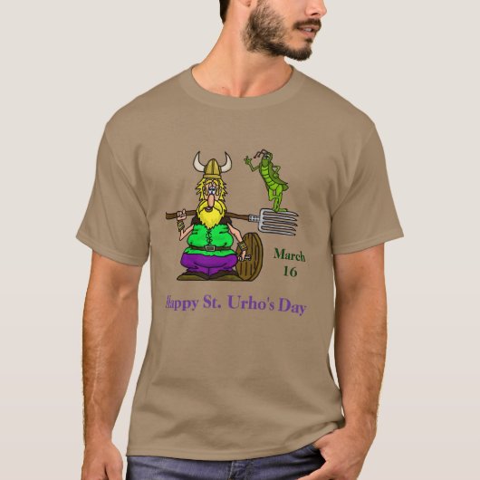 St. Urho T - Shirt mit Peace Grasshopper (Vorderseite)