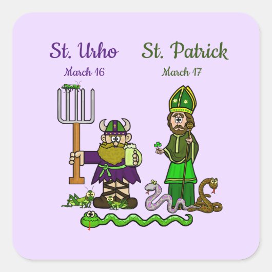 St. Urho und St. Patrick Stickers (Vorderseite)