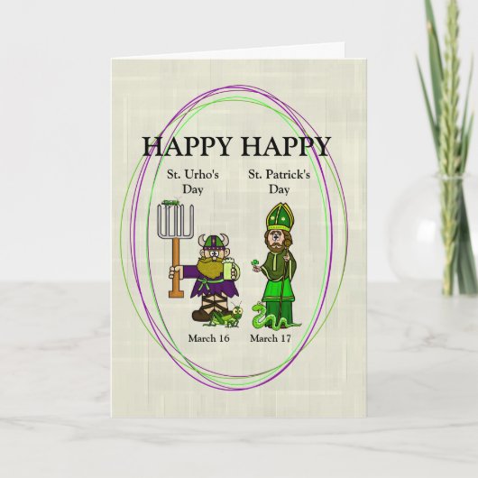 St. Urho und St. Patrick Together Card Karte (Vorderseite)