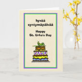 St. Urho's Day Birthday Card März 16. Karte (Gelbe Blume)