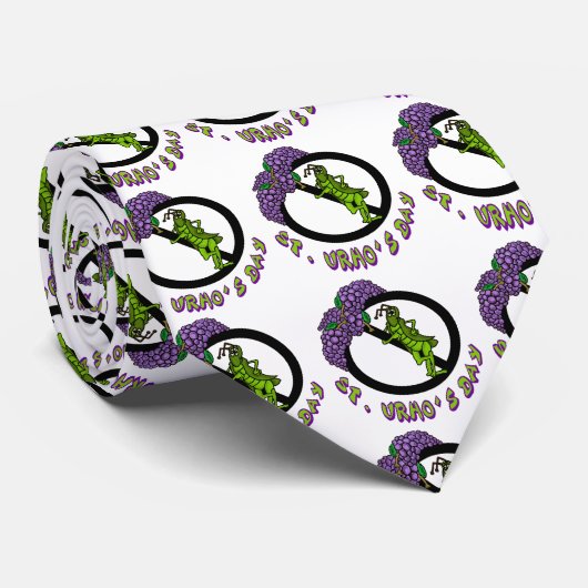 St. Urho's Day Grasshopper Ban Fun Necktie Krawatte (Gerollt)
