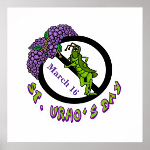 St. Urho's Day Grasshopper Ban Poster