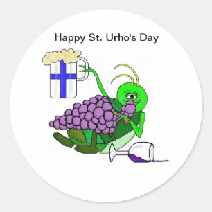 St. Urho's Day Stickers mit Drunken Grasshopper