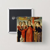 St Ursula und vier Heilige (Tempera auf Platte) Button (Vorne & Hinten)