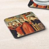 St Ursula und vier Heilige (Tempera auf Platte) Untersetzer (Linke Seite)