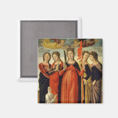 St. Ursula und Vier Heilige (Tempera auf Tafel) Magnet (Vorderseite/Rückseite)