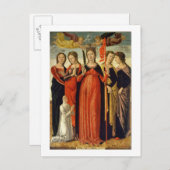 St. Ursula und Vier Heilige (Tempera auf Tafel) Postkarte (Vorne/Hinten)
