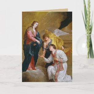 St. Valentine mit gesegneter Mutter und Rosary Karte