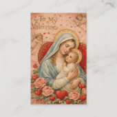 St. Valentine Prayer Poem Religious - Holy Card Visitenkarte (Vorderseite)