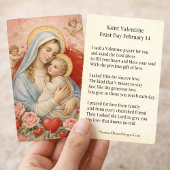 St. Valentine Prayer Poem Religious - Holy Card Visitenkarte