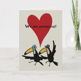 St. Valentine’s Day card: Awesome Two Toucans Dankeskarte
