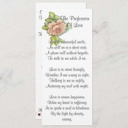 ST. Valentinens Gedicht individuell gestalten Einladung (Vorne/Hinten)