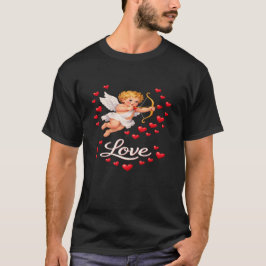 St. Valentines Day Cupid Love Men's Black T-Shirt