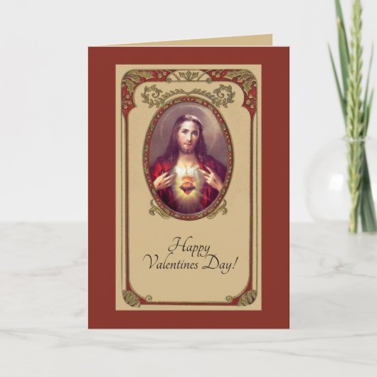 St. Valentine's Day Sacred Heart of Jesus Karte (Vorderseite)