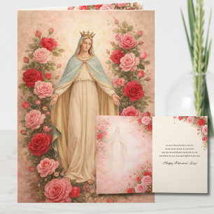 St. Valentinstag Gesegnete Jungfrau Floral Feiertagskarte